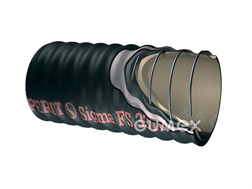Hadica SIGMA FS 3310 pre hydraulický transport sypkých látok, 51/75mm, 10bar/-0,9bar, 40°Sh, NR/CR, -35°C/+70°C, čierna